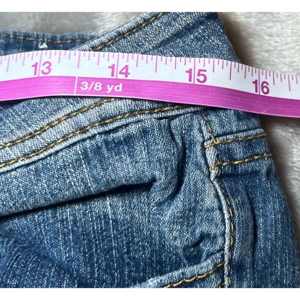 Vigoss Cuffed Hem Capri Jeans Womens Size 7 Blue Denim Distressed Casual - Picture 10 of 16